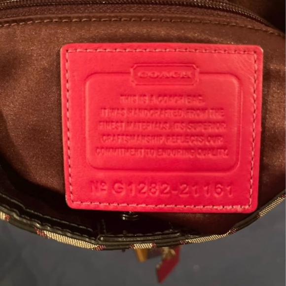 Coach Poppy Metallic Signature Slim Tote - Picture 4 of 5